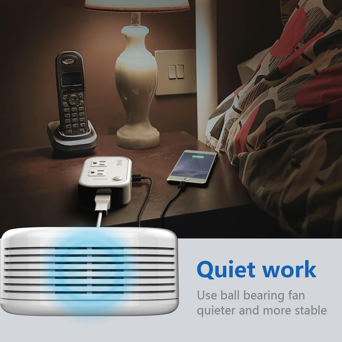 FOVAL Power Step Down 220V to 110V Travel Voltage Converter International Power Adapter for Hair Straightener/Curling Iron with 4-Port USB Charging US/UK/AU/IT/EU Universal Plug Adapter White - Image 8